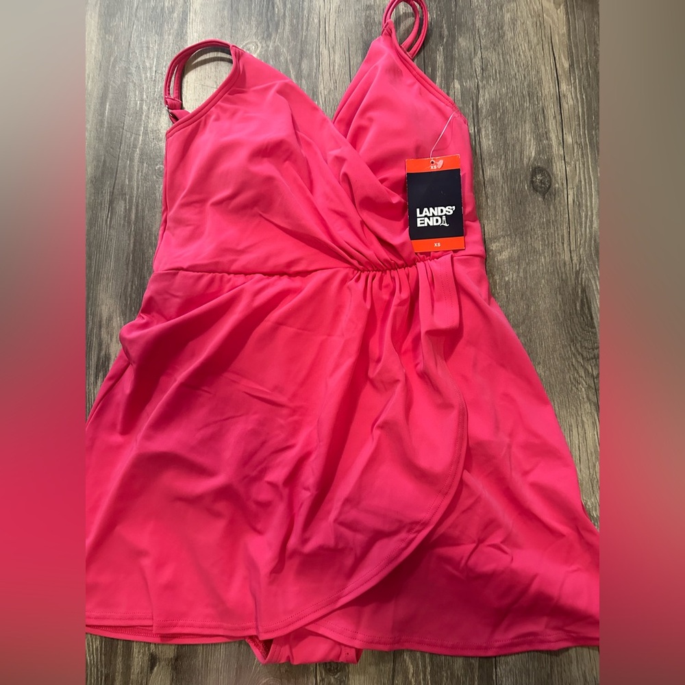 Lands' End Women's Pink Swim One Piece